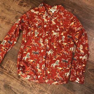 Wrangler Rust Western Pattern Shirt